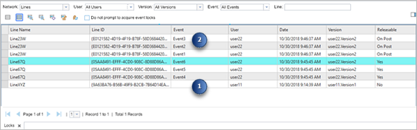 Locks table with locks shown Locks table with locks shown