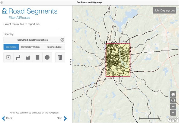 Routes that intersect the graphic Routes that intersect the graphic