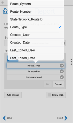 Selecting a field from the network layer Selecting a field from the network layer